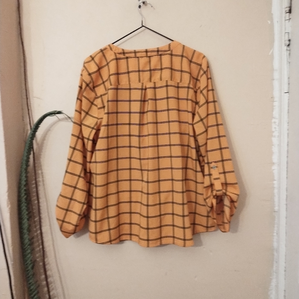 Notations Yellow/ Black Window Pane Button Down P… - image 5